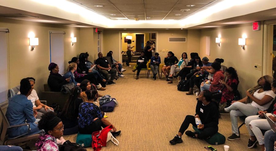 Women+gather+as+Where+Do+Black+Women+Go+to+Cry+educates+undergrads%2C+grads+and+faculty+on+mental+health+awareness+in+the+black+community.