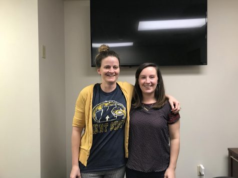 Kent State womens lacrosse head coach Brianne Tierney (left) and assistant coach Amanda Glass pose for a photo. The pair said they were excited to get the inaugural season underway, even though they are trotting out an inexperienced, mostly freshman class. 