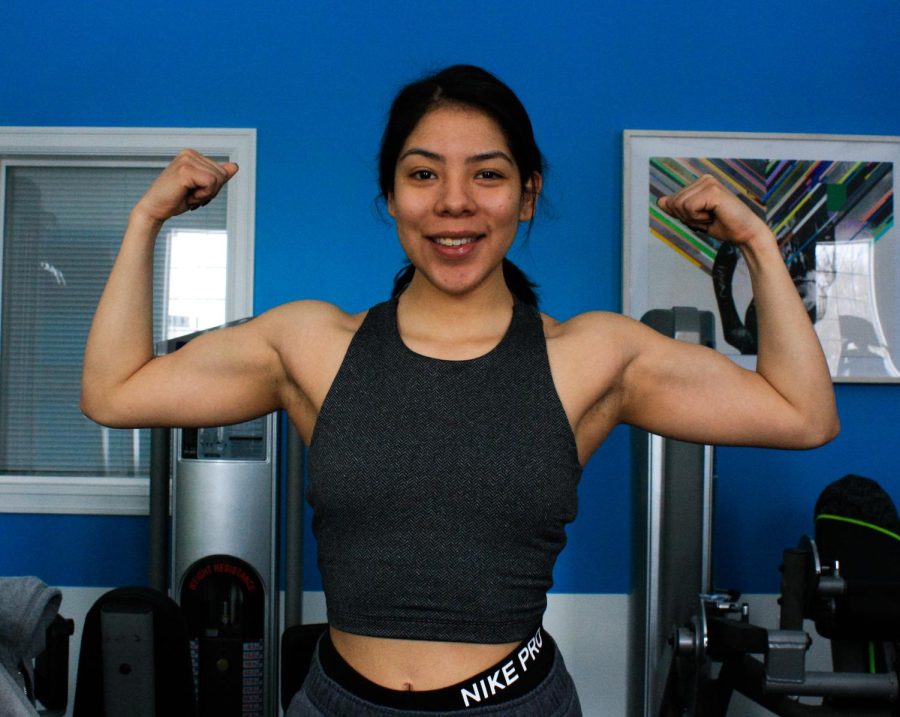 Celeste Morales poses, showing off the work that she has put into. Morales will be competing in May.