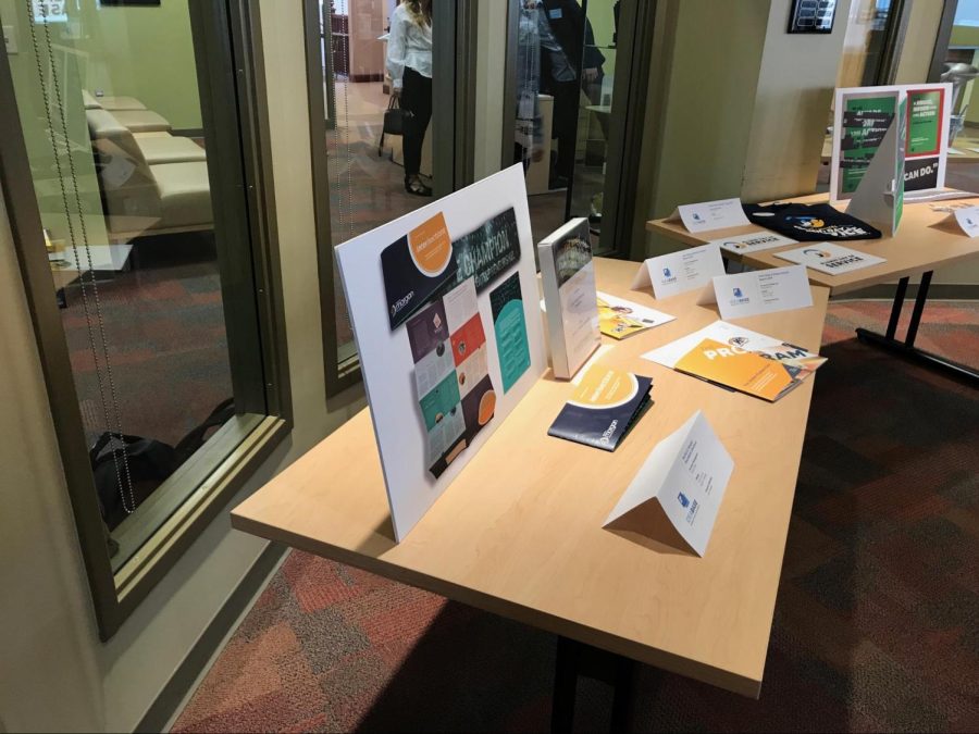 A table display during the Ideabase open house Thursday, April 19, 2018.