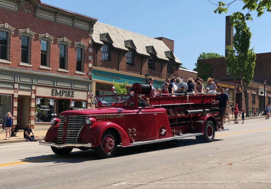 The Kent Fire Department showed off an antique fire truck duirng the Memorial Day Parade. May 28, 2018.