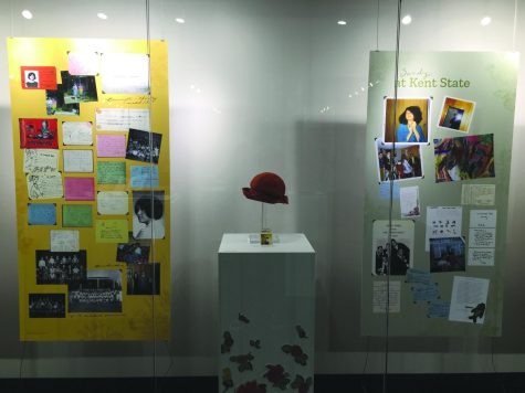 A hat displayed as a part of “Sandy’s Scrapbook,” a memorial dedicated to Sandy Scheuer.