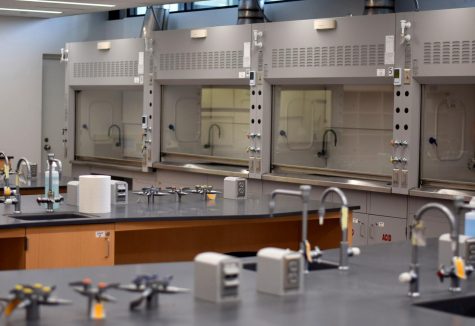 There are two new styles of labs in the integrated science building. There are two labs of each design within the first floor of the building.
