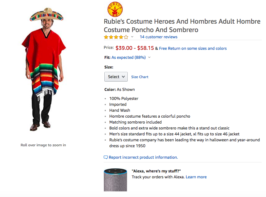 Halloween costumes found on Amazon.com are examples of cultural appropriation. 