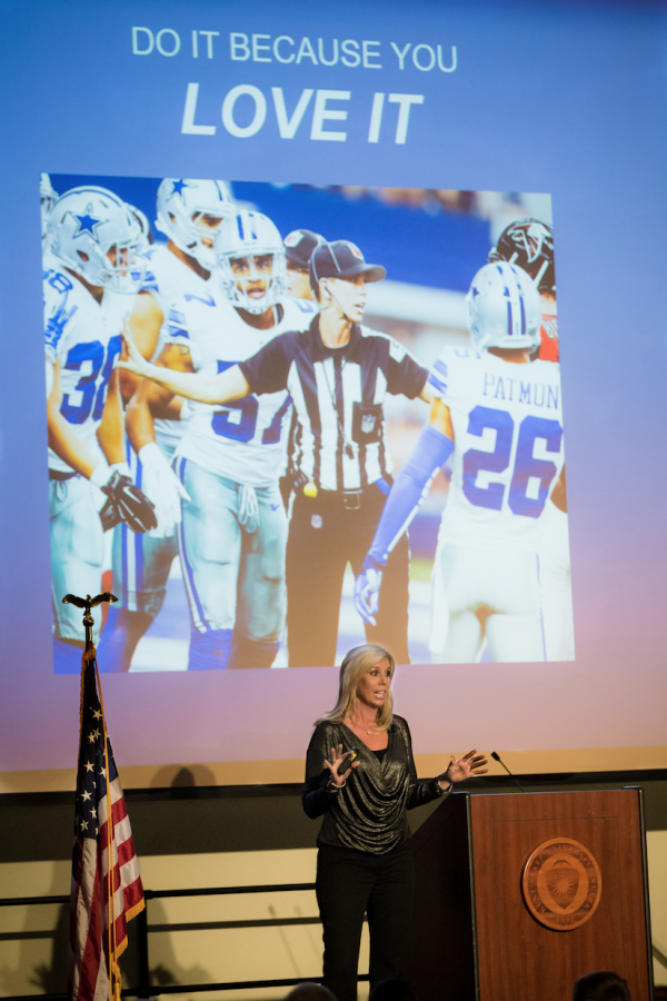 Sarah Thomas at Kent Starks first Featured Speaker Series of the school year on Tuesday, Oct. 16. 