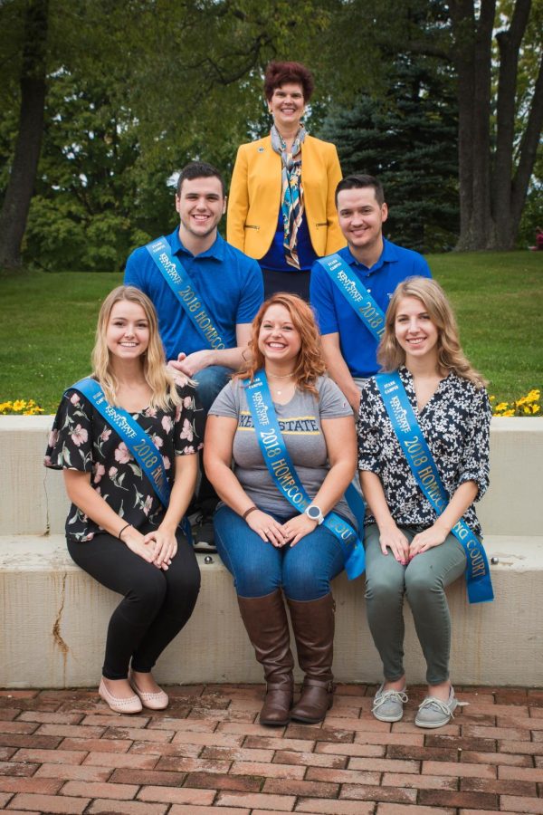 Kent State Starks first ever Homecoming court.Top to Bottom: Dean Denise Seachrist, Michael Caiazza, Andrew Mulvey, Ashley Spellman, Joei Stallard and Caya Smarr.
