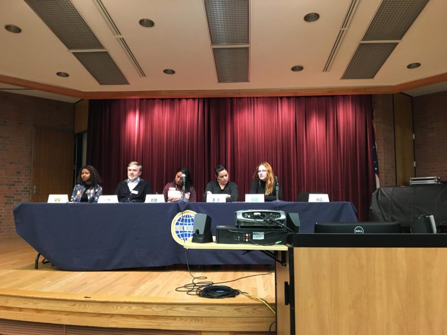 A panel of immigrants from the Kent State Stark community answer questions about acquiring citizenship and life away from home. Nov. 8 2018