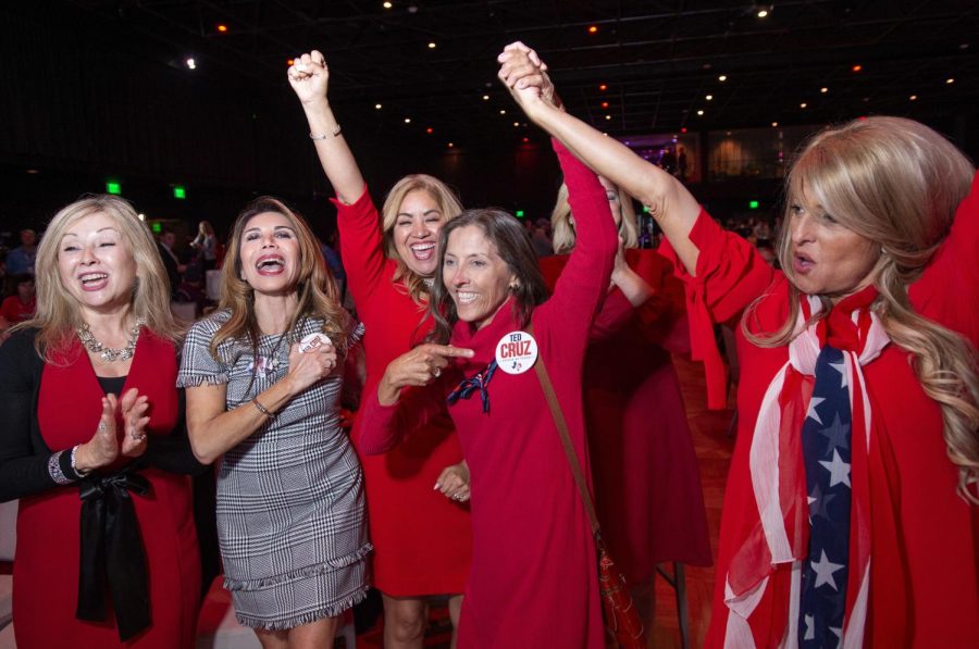 Members+of+the+Trumpettes+celebrate+as+incumbent+U.S.+Sen.+Ted+Cruz%2C+R-Texas%2C+is+announced+as+the+winner+over+Democratic+challenger+Rep.+Beto+ORourke+in+a+tightly+contested+race+at+the+Dallas+County+Republican+Party+election+night+watch+party+on+Tuesday%2C+Nov.+6%2C+2018+at+The+Statler+Hotel+in+Dallas.+%28AP+Photo%2FJeffrey+McWhorter%29