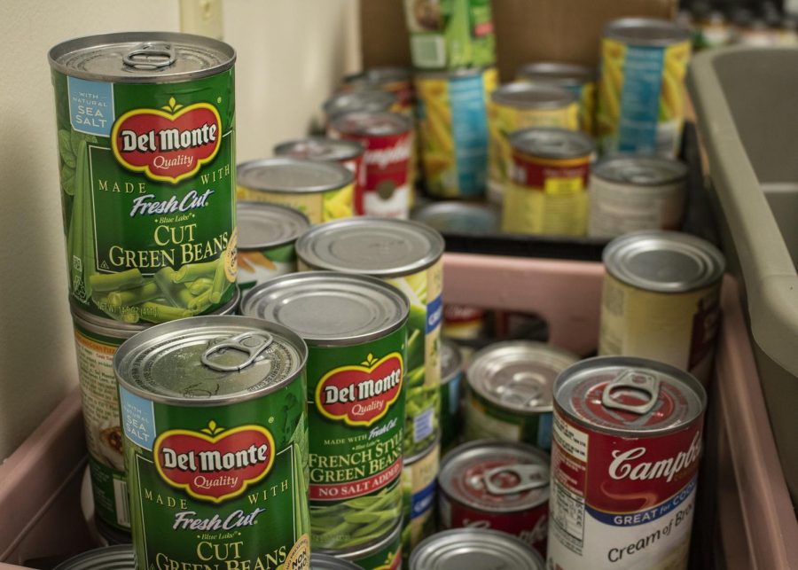 Canned goods at the Womens Center on Kent States campus on Nov. 15, 2018.
