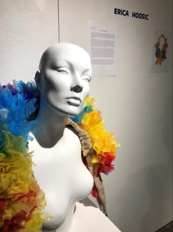 During her first year at Kent State, graduate student Erica Hoosic has “become increasingly interested in adding narrative to (her) pieces,” her artist statement said. She considers “what certain objects mean, what gender they possess and how (she) can give different meaning to objects when they are unified with the body.”