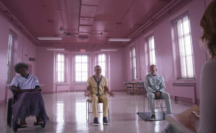 (From left) Samuel L. Jackson, James McAvoy and Bruce Willis in “Glass,” the third film in M. Night Shyamalan’s “Unbreakable” trilogy.