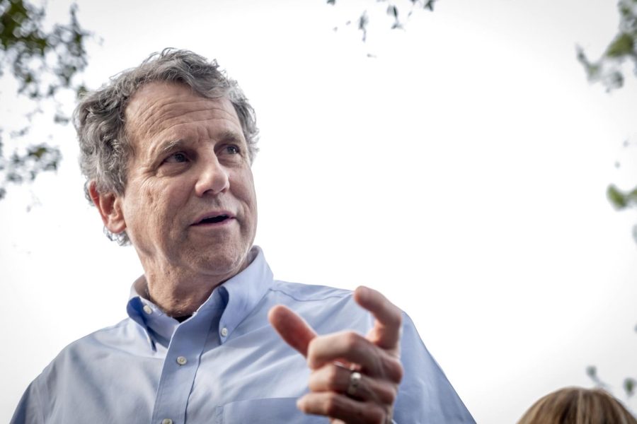 Sen. Sherrod Brown (D-OH) speaks during the Dorchester County Democrats First Annual Oyster Roast in Summerville, SC, March 2, 2019. Brown stopped to speak during his Dignity of Work listening tour.