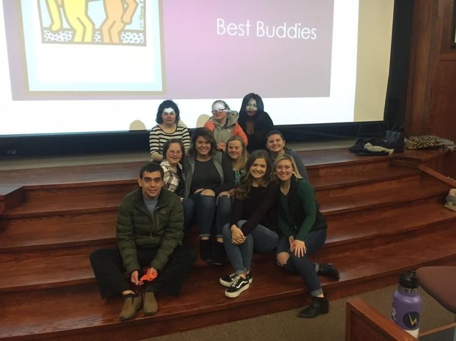 Members of Kents chapter of Best Buddies International gather at an ice cream social they held Sunday, March 3.