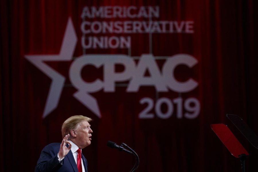 President Donald Trump speaks at Conservative Political Action Conference, CPAC 2019, in Oxon Hill, Md., Saturday, March 2, 2019. Caroyln Kaster / AP Photo 