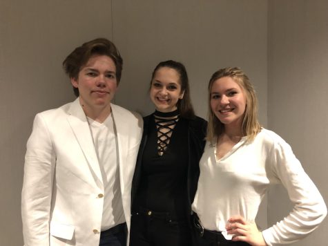 Lennon Sackela, Maria Serra and DElla Heschmeyer pose together following their performance in the Kiva on March 21, 2018.