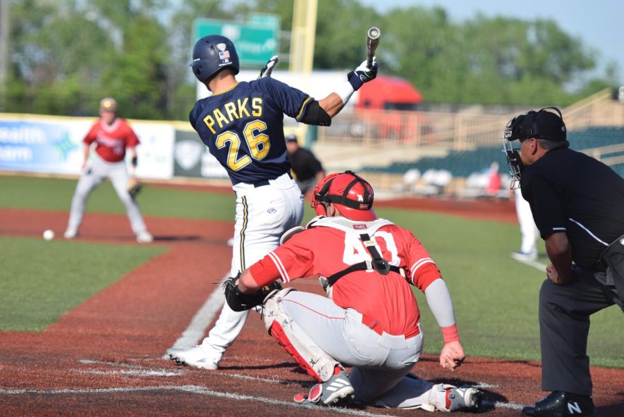 Kent State third baseman Pavin Parks swings Friday during the Flashes 7-2 win over Miami (OH). Kent State won their 12th MAC Championship Saturday with a 14-0 win over the Redhawks. 