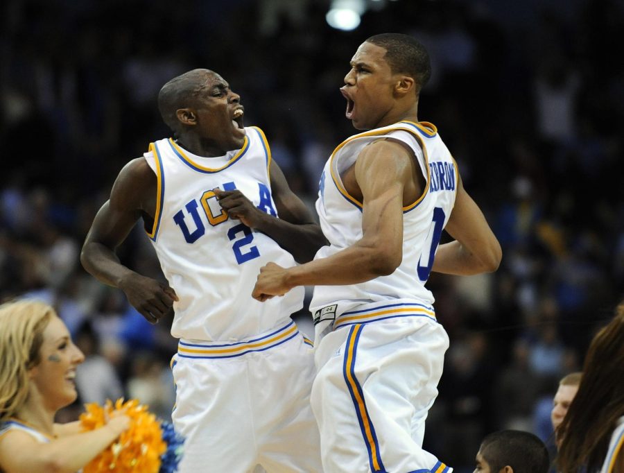 UCLA%E2%80%99s+Darren+Collison%2C+left%2C+and+Russell+Westbrook+celebrate+their+77-67+overtime+win+over+Stanford+in+Los+Angeles+Thursday%2C+March+6%2C+2008.%C2%A0Kevork+Djansezian+%2F+AP+Photo