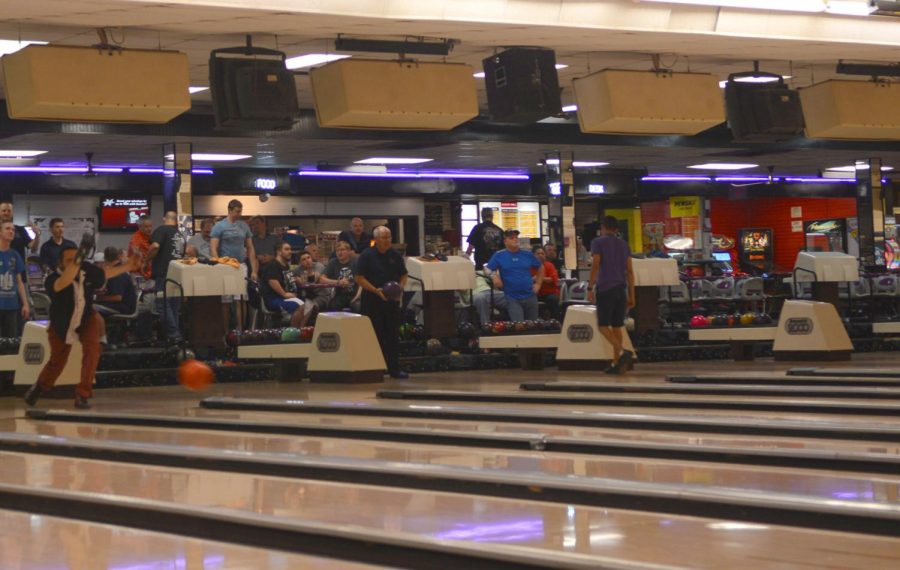Two opposing bowling leagues duke it out at Kent Lanes Tuesday, April 19, 2016. FILE.