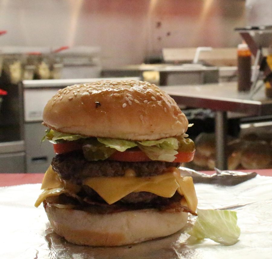 Fives Guys cheeseburger, April 2016. FILE.