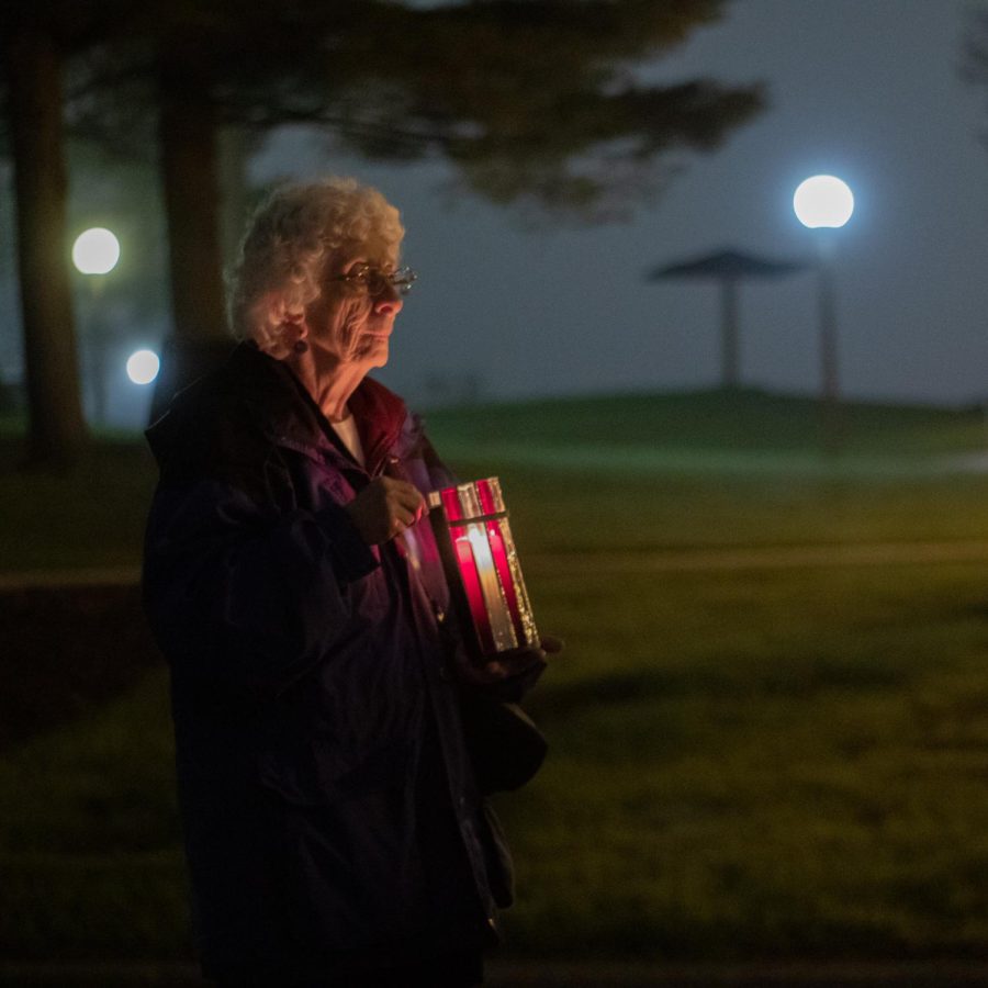 Barbara Child, a former professor at Kent State, was the first to stand vigil at Jeffrey Millers spot in the Prentice Hall parking lot on Friday night and will speak on Millers behalf during the commemorations on Saturday, May 4.Millers mother, Elaine Holstein, passed away on May 28, 2018, and was the last of the surviving parents of the victims. Child said its an honor they asked her to speak on his behalf.Im so grateful for the people that see to it that this keeps happening, Child said. As for todays students who came to the vigil, Child said its important for them to know about dissent.There are lots of things that are worthy of dissent today, and so people have to constantly be aware of what can happen and how important it is to not let those rights just evaporate.