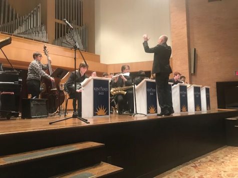 Bobby Selvaggio directs student jazz artists in a concert on April 9, 2019. 