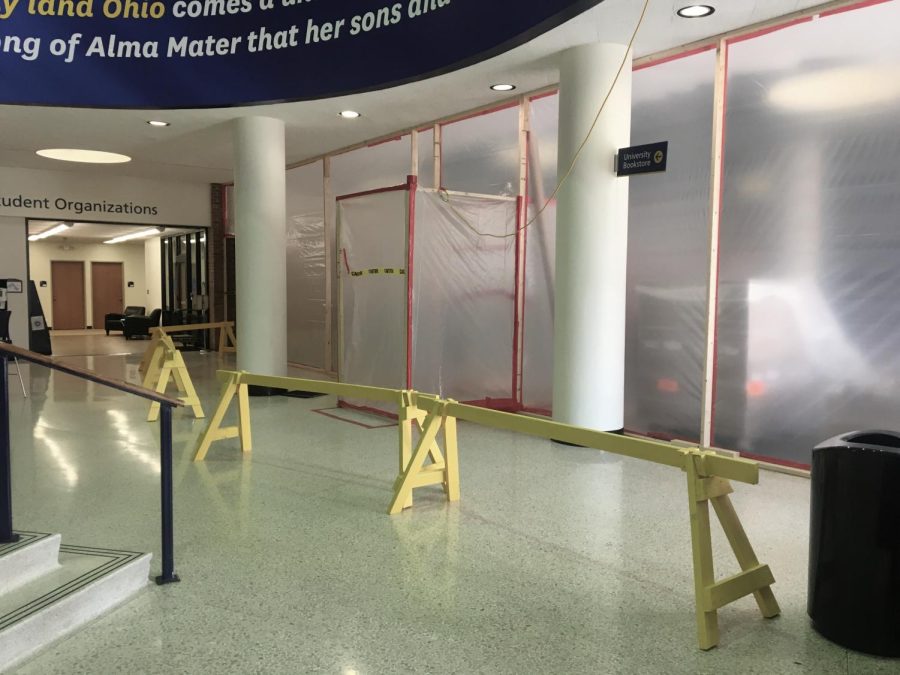 During Student Center construction, a burst pipe caused “relatively minimal” damage to the first floor, Executive Director of Facilities, Planning and Operations at Kent State Michael Bruder said. Taken on Tuesday, May 28, 2019. 