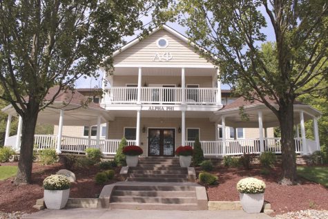 Alpha Phi sorority house sits in the middle of Fraternity Circle. Alpha Phi is one of the more costly sororities with dues ranging from $900 to $1,000 a semester.