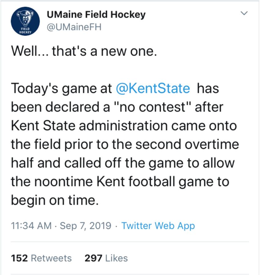 The University of Maines field hockey team released a statement on Twitter.