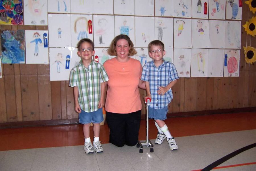 Here I am in Kindergarten with Mitchell and our teacher Mrs. Stanley.