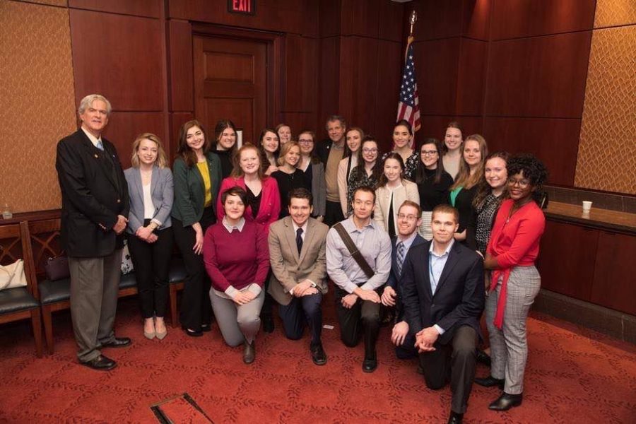The 2019 Washington Program in National Issues students at the Capitol Building during a coffee hour with Senator Sherrod Brown. 