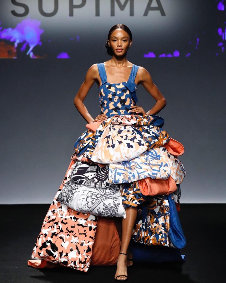 A dress from Shuxians collection that was shown on September 5 for the Supima Competition.