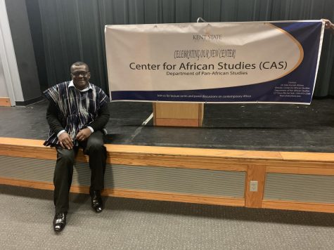 Felix Kumah-Abiwu, founder of the Center of African Studies, at the launch in Oscar Ritchie room 230. Nov. 21, 2019.  