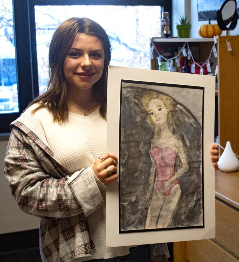 Harlequinn Bodziony is a freshman studio art major. Bodziony uses art to portray mental illness.