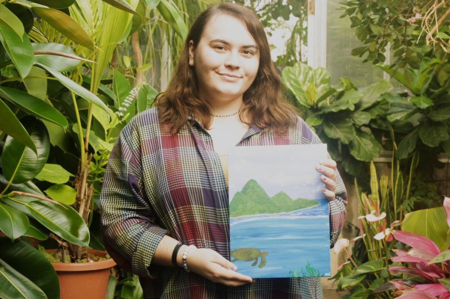 Olivia Wink is a sophomore Art Education Major at Kent State, she makes art and posts them on her Instagram or Etsy @winkfloydart and 40% of all earnings goes towards an animal sanctuary/cause that protects and cares for the animal that is the subject of the art. Nov. 12, 2019.