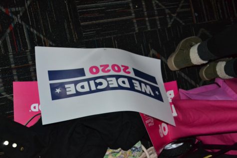 Signs brought in by the organizing committee for marchers that did not bring any. Jan. 18 2020.