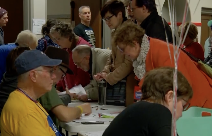 Voters prepare to share their opinions at the Iowa Caucus on Monday, February 3, 2020. (Photo by CNN)