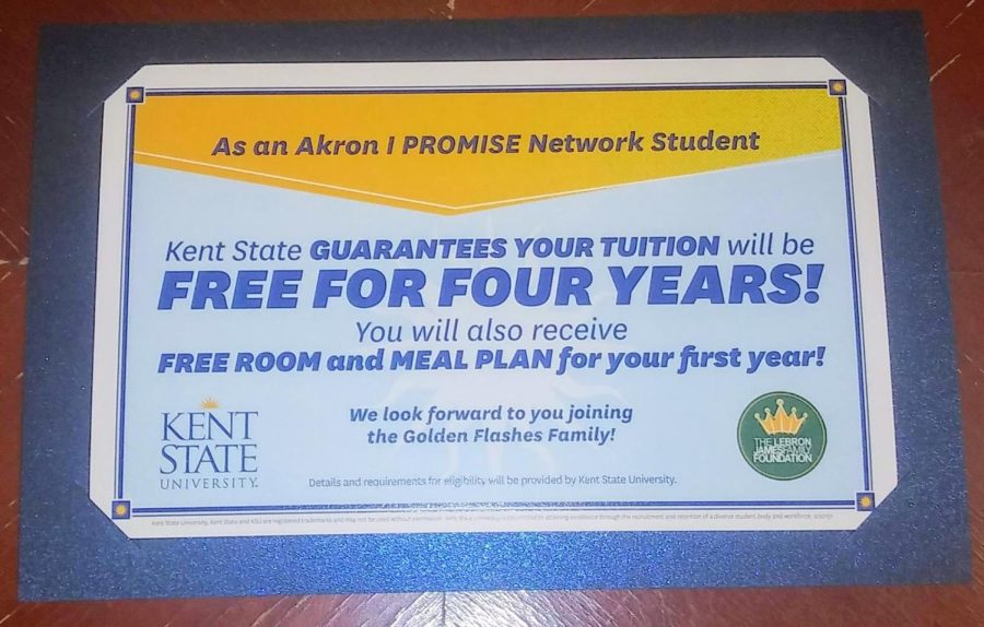 At an assembly last week, President Todd Diacon asked students in the I PROMISE network to look under their seats. They found this certificate, guaranteeing free tuition with room and board. Tankersley compared this to an episode of Oprah. 
