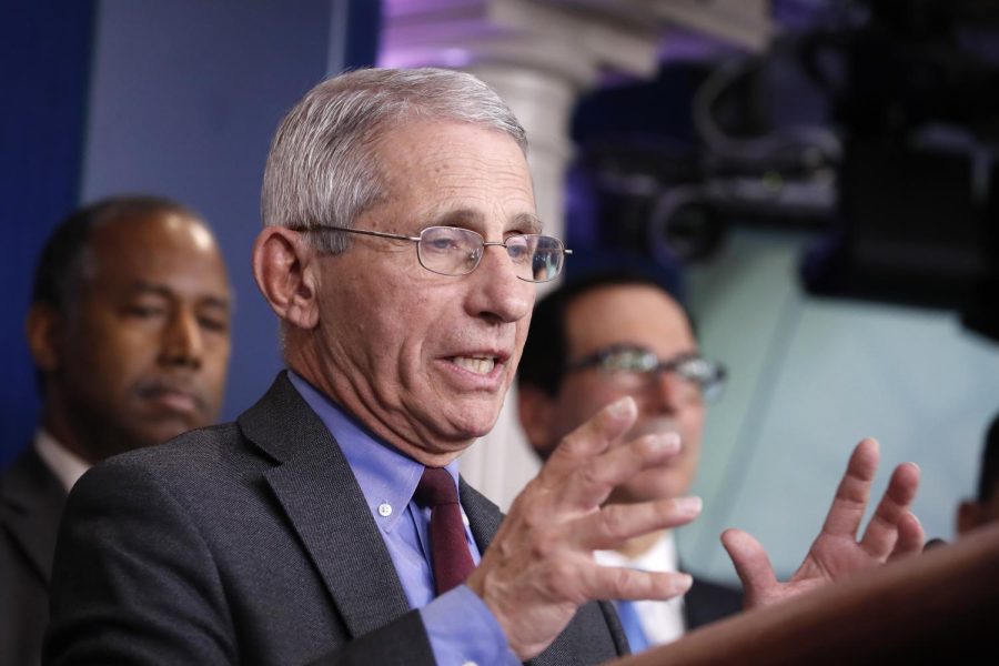 Dr.+Anthony+Fauci%2C+director+of+the+National+Institute+of+Allergy+and+Infectious+Diseases%2C+speaks+during+a+briefing+on+coronavirus+in+the+Brady+press+briefing+room+at+the+White+House%2C+Saturday%2C+March+14%2C+2020%2C+in+Washington.+%28AP+Photo%2FAlex+Brandon%29
