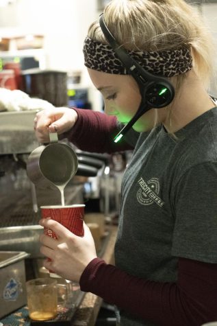 I have worked here for five months. I love coffee and everyone here is really nice. It is a good environment and it is a lot of fun to work here in Kent, Sam Senderoff, a worker at Tree City Coffee in Downtown Kent. Mar 4, 2020