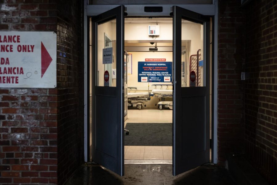 NEW YORK, NY - MARCH 23: Doors lead into the Emergency Department at St. Barnabas Hospital on March 23, 2020 in the Bronx borough of New York City. As the number of confirmed cases and fatalities from the coronavirus (COVID-19) grow in New York, Governor Cuomo continues to urge President Trump to use the federal government to buy and distribute critical medical supplies. (Photo by Misha Friedman/Getty Images)