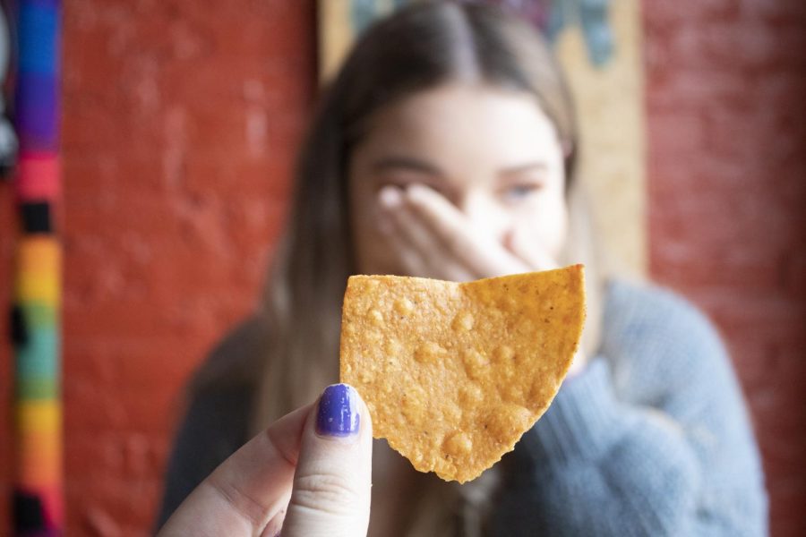 A local chip in the shape of Ohio at Taco Tontos, located at 123 Franklin Ave. Taco Tontos was voted second best gluten-free dining in Kent.