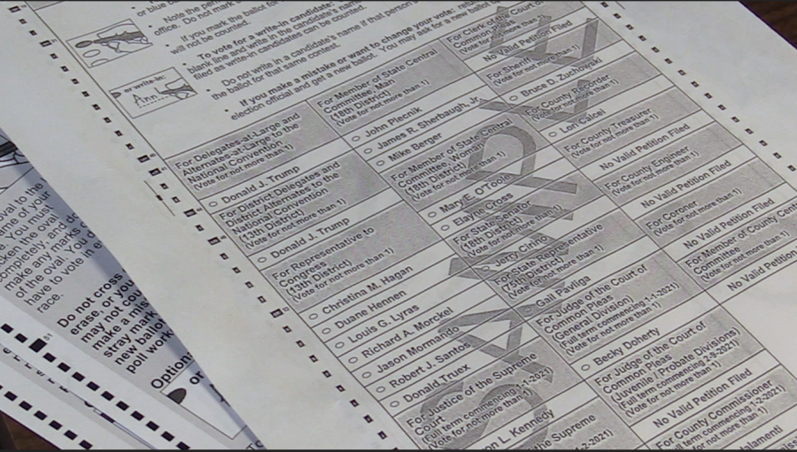 A sample ballot for the Ohio primary election. 