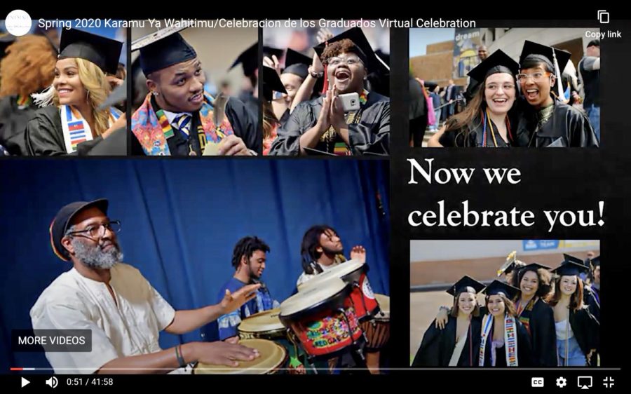 A screenshot of the introduction of the Karamu Ya Wahitimu/Celebración de los Graduados on May 7, 2020. 