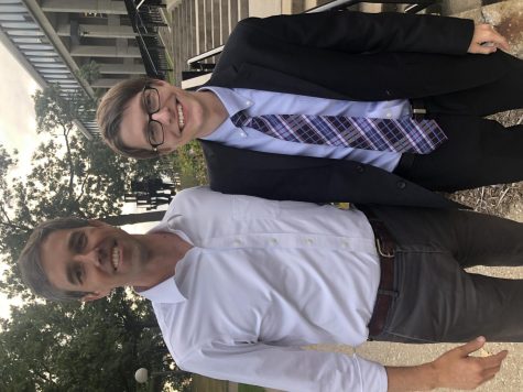 Tyler Gardner, President of College Democrats (right) with Former United State Representative Beto ORourke. 