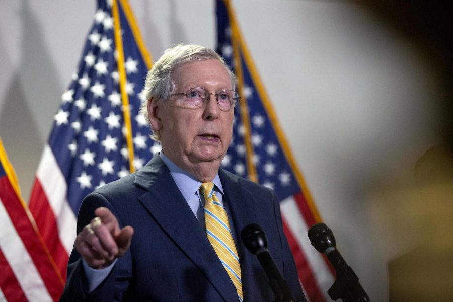 Senate+Majority+Leader+Mitch+McConnell+%28R-KY%29+said+that+he+hopes+in+the+next+two+to+three+weeks+the+Senate+will+be+able+to+get+the+next+coronavirus+relief+bill+to+the+House.