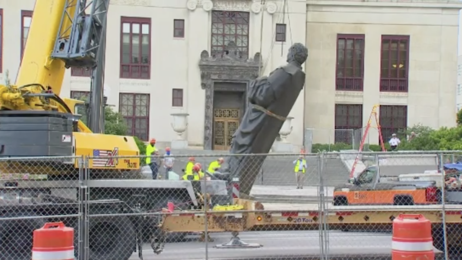 Christopher Columbus statue removed from Columbus City Hall July 1. 