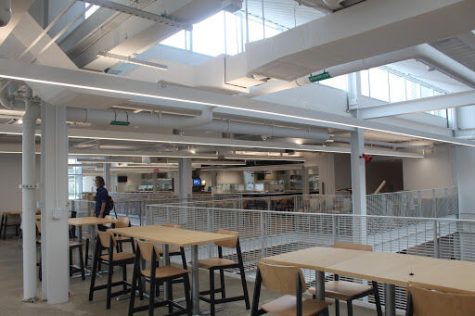 The new dining hall can seat up to 350 people under normal circumstances.