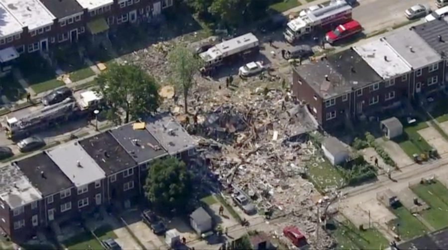 This+photo+from+WJLA-TV+shows+the+scene+of+an+explosion+in+Baltimore+on+Monday.