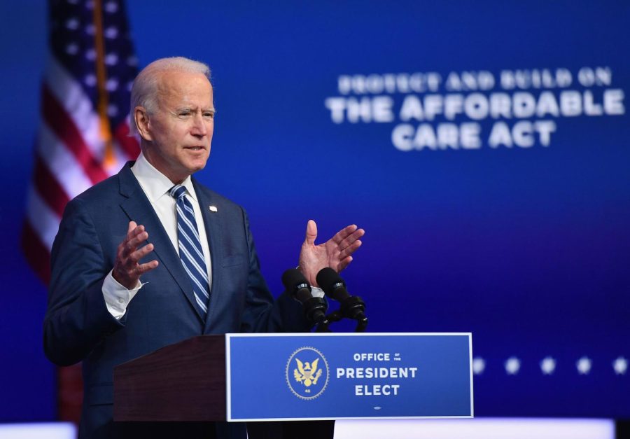 US President-elect Joe Biden delivers remarks at The Queen in Wilmington, Delaware, on November 10, 2020. 