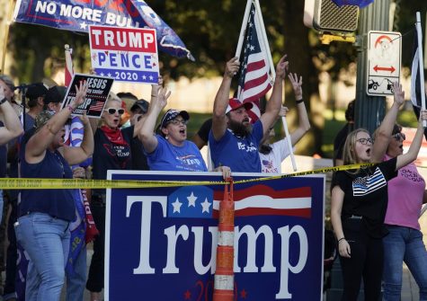 Supporters of President Donald Trump protest election results near the state capitol, Saturday, Nov. 7, 2020, in Austin, Texas. (AP Photo/Eric Gay)